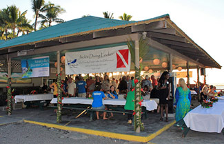 The pavilion at Kahalu‘u Beach Park was transformed into an elegant venue for the Kona-Kohala Chamber of Commerce’s first AfterHours of 2014.
