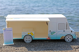 A 3-D model of the new, larger mobile education center. KBEC is seeking to raise $20,000 more to purchase the new vehicle.