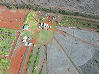 Aerial view of a farm on Moloka‘i