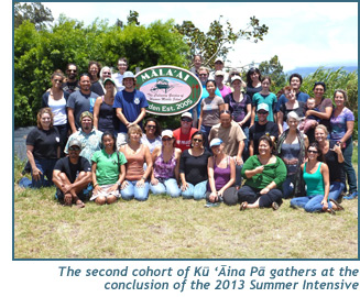 The second cohort of Ku ‘āina Pā gathers at the conclusion of the 2013 Summer Intensive