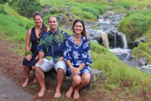 The ninth cohort of Mellon-Hawai‘i Doctoral and Postdoctoral Fellows. (l-r) Dr. Kiana Frank, No‘eau Peralto, Kealoha Fox.