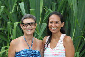 Mellon-Hawai‘i doctoral fellow Kahikina Da Silva (right) with mentor Dr. Noenoe Silva