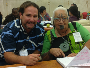 Beamer, representing The Kohala Center and Hawai‘i, with Hinewirangi Kohu Morgan, representing Aotearoa (New Zealand) at the Food and Agriculture Organization of the United Nations in Rome, Italy, earlier this month.