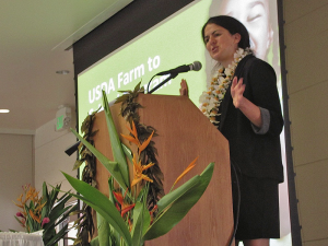 Kacie O’Brien, U.S. Department of Agriculture Farm to School Western regional lead, delivered the conference’s keynote address.