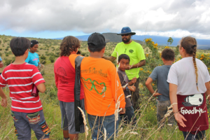 Ke Kumu ‘Āina participants learn about local ecology from leaders of the Mauna Kea Forest Restoration Project